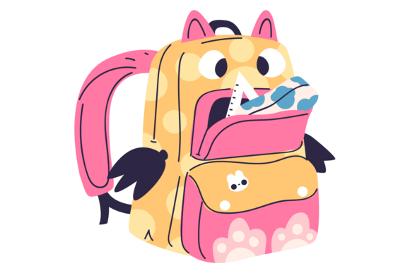 Childish Backpack. Open School Bag Color Graphics