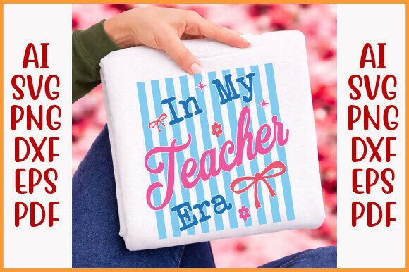 Coquette in My Teacher Era Bow PNG Graphics