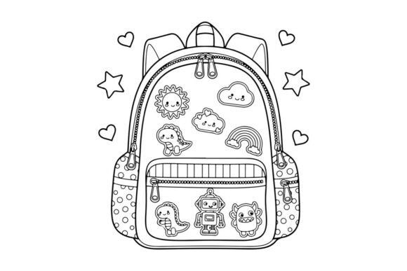 Cute School Backpack with Space and Baby Graphics