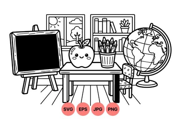 Cute School Classroom Clipart: Graphics for Local Branding