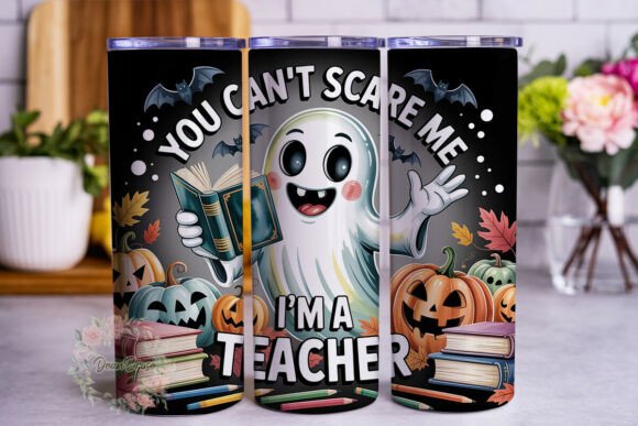 Funny Ghost Teacher Tumbler Wrap Graphics