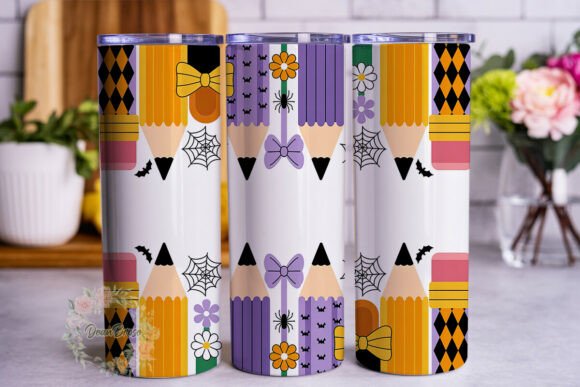 Halloween Teacher Pencils 20oz Wrap Graphics