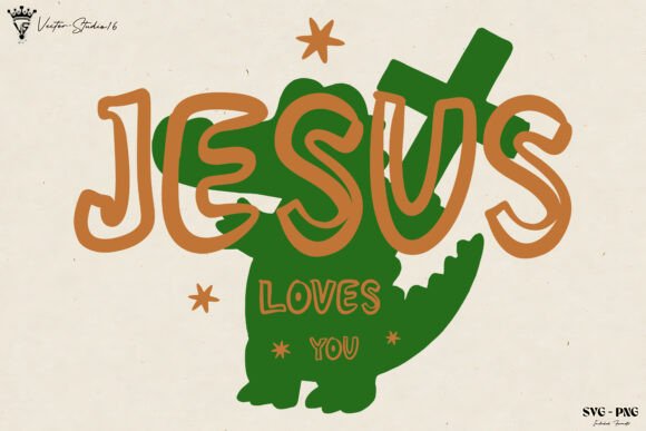 Jesus Loves You Dinosaur SVG PNG