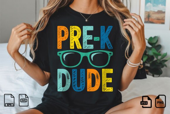 Pre-K Dude Funny School T-shirt Graphics