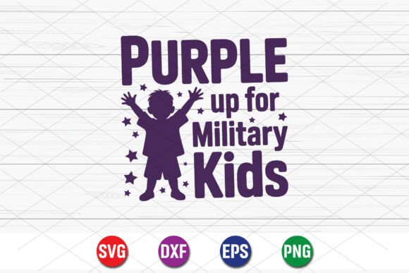 Purple Up Military Kids Design SVG: Graphics for T-Shirt Designs