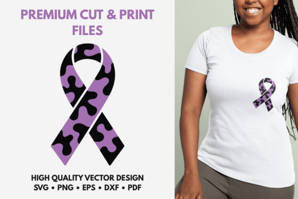 Purple Up Military Kids Ribbon SVG Graphics