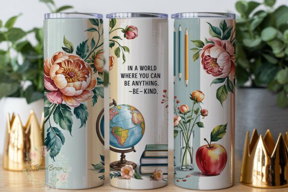 Teacher Appreciation Floral Globe PNG Graphics