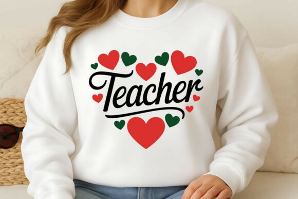 Teacher Heart PNG, Valentine’s Day PNG